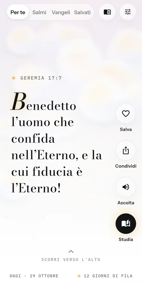 Il feed dei versetti